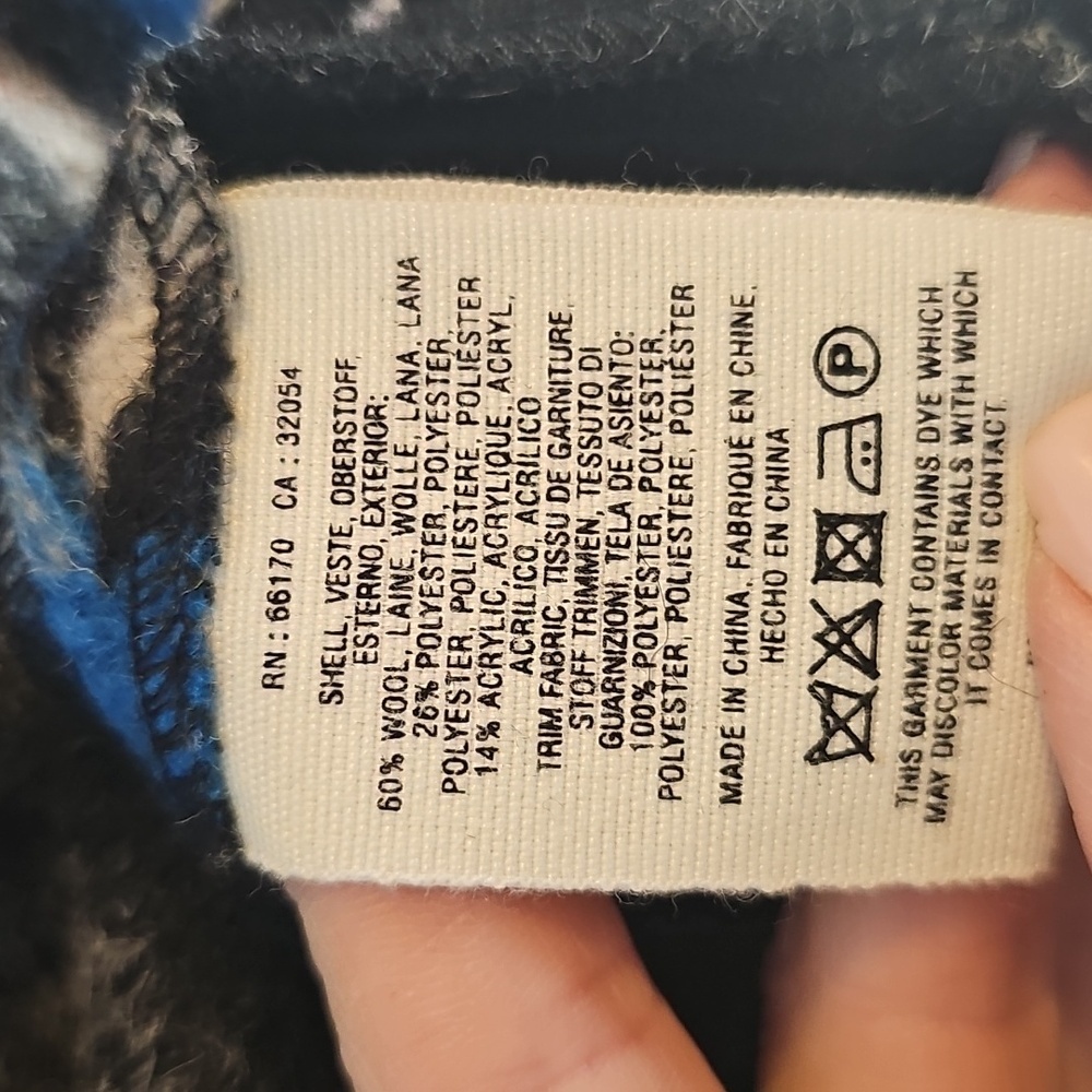 Anthroplogie Cartonnier Plaid Demero Swing Jacket Wool Blend XS Small Black Blue - Picture 7 of 7